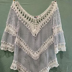 White lace swimsuit coverup